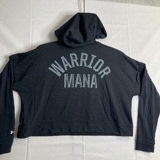 Project Rock x Under Armour Women Sweatshirt S Black Crop Hoodie Warrior Mana