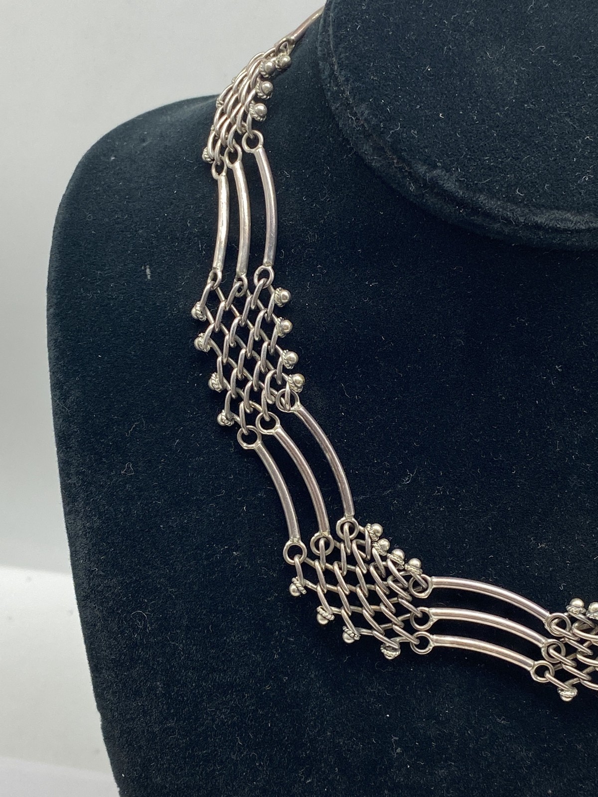 Sterling Silver Multi Link Hook Clasp Necklace 50… - image 2