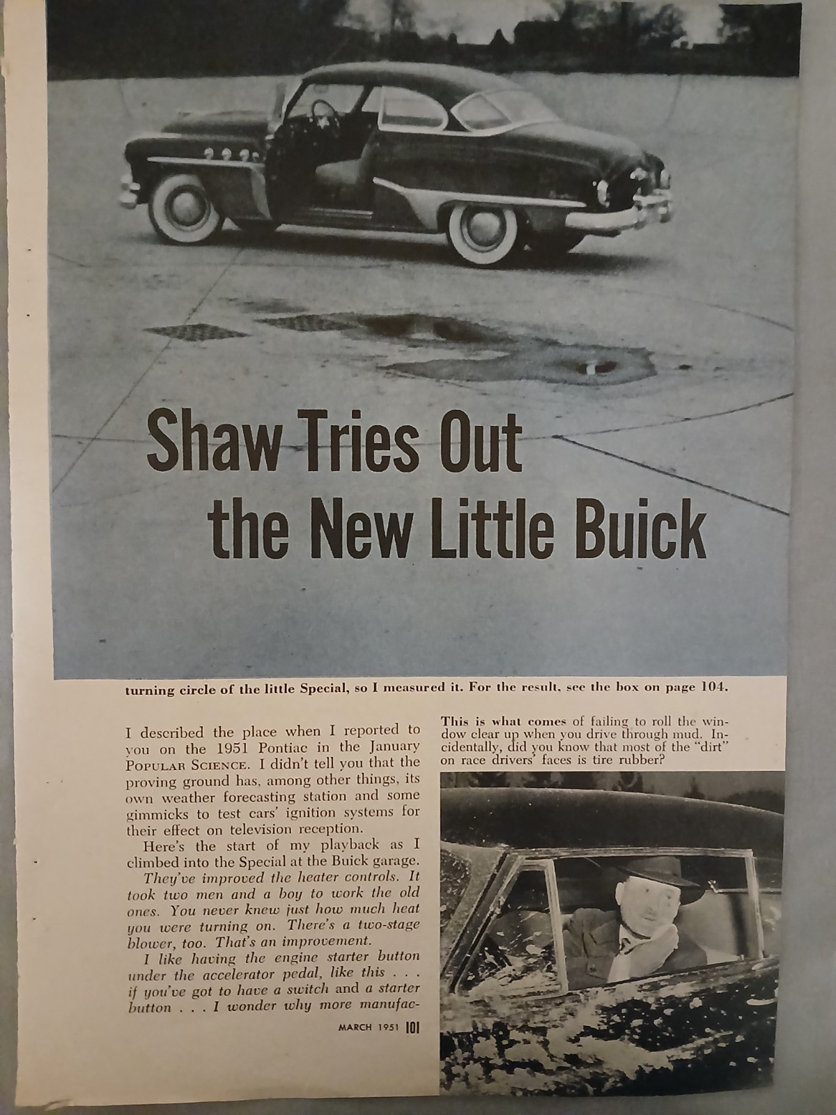 1951 Buick Pontiac Roadmaster Vintage Magazine Print Ad