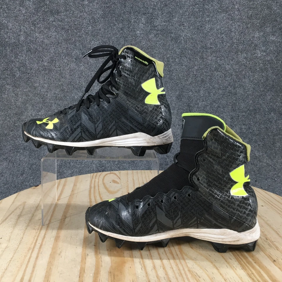 Under Armour Zapatos Juveniles 5 Botines de Fútbol ClutchFit Negro Parte Superior Alta 1264197-001 Foto 2 de 4