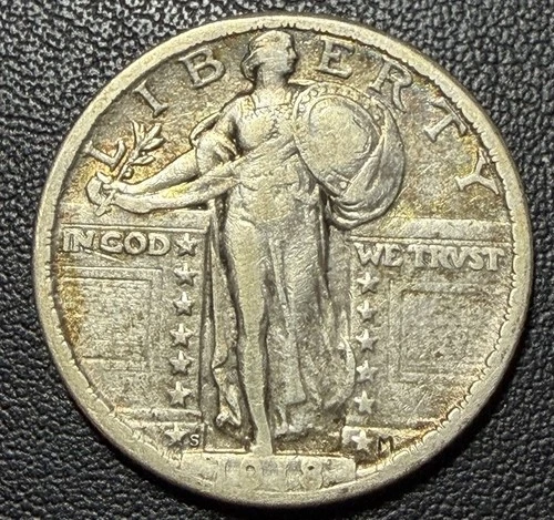 1918 S Standing Liberty Quarter, VF+