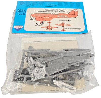 Novo F168 Maßstab 1:72 DH88 Comet Racer Flugzeug Plastik Spielzeug Flugzeug grau versiegelte Tasche