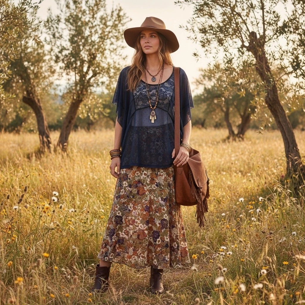 free people barbara tiered lace kimono in tobacco Winter Valley Classic front Free People Kimono Tops for