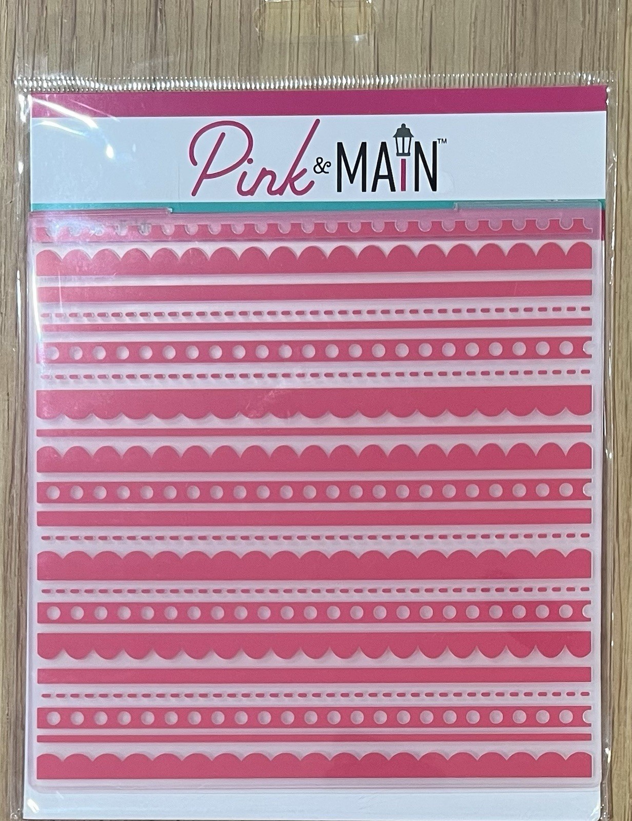 Pink & Main Fun Stripes Embossing Folder #PMT069 NEW