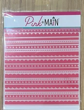 Pink & Main Fun Stripes Embossing Folder #PMT069 NEW