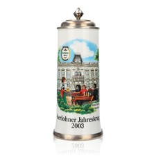 Iserlohner Bierglas Jahreskrug 2003 Steinzeugkrug Seidel Zinndeckel 0,88l Krug