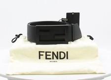 FENDI WOMENS BELT LOGO BUCKLE BLACK GENUINE LEATHER NEW RRP £650 AD