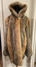 Dennis By Dennis Basso Winter Coat XL Faux Fur Hood Jacket Lined NWT