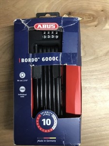 Abus Bordo 6000C Folding Lock - Combination, 3'/90cm, Includes SH Bracket