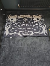 Spirit Board Rug Gothic Ouija Style Floor Mat Black White