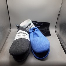 Muk Luks Travel Balerina Slippers Women's Set Of 2 Size Medium 7-8M Black Blue