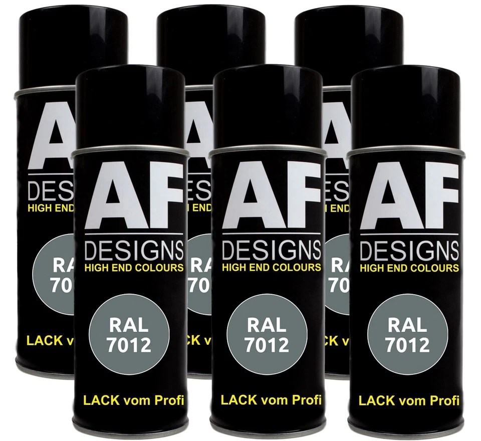 6x RAL Spraydose Buntlack Sprühdose Lackspray RAL7012 BASALTGRAU glänzend matt