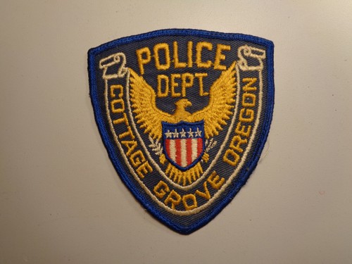 Vintage Cottage Grove Oregon Police Dept. Shoulder Patch Embroidered Cheesecloth