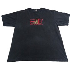 Vintage Y2K San Francisco Mens XL Shirt Golden Gate Bridge Tee Embroidered 90's