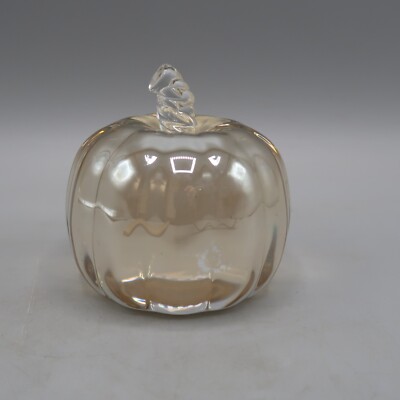 Crystal Glass Pumpkin Paper Weight Fall Color Harvest Color Simon Design SD