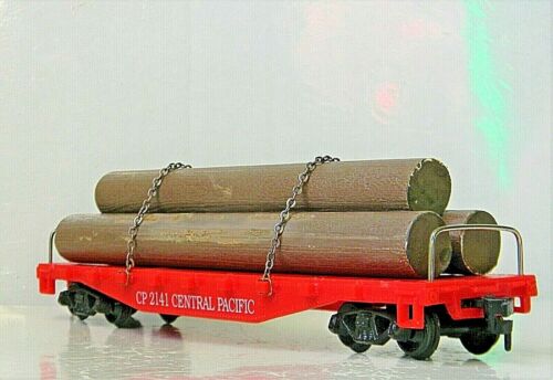 Model Power Flatcar ~ CENTRAL PACIFIC ~ Rd# 2141 Chained Log Load - RARE - HO - Picture 3 of 8