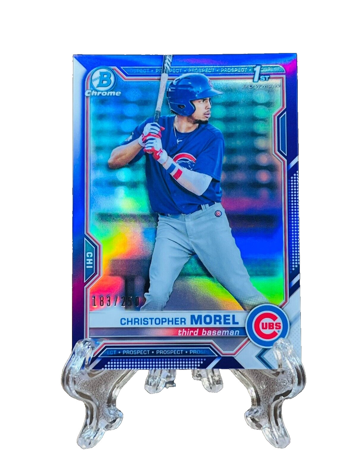 CHRISTOPHER MOREL 2021 BOWMAN CHROME 1ST PURPLE REFRACTOR /250 BCP-131