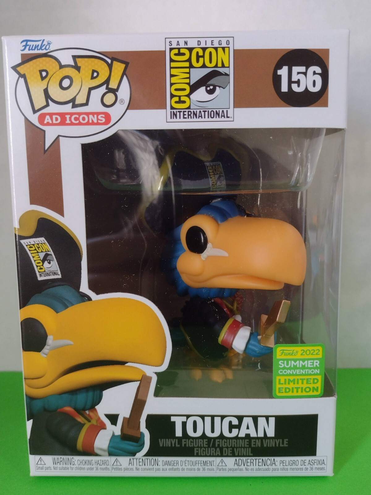 New Funko Pop ~ Ad Icons ~ Pirate Toucan #156 ~ Mascot ~ Sdcc 2022 Exclusive