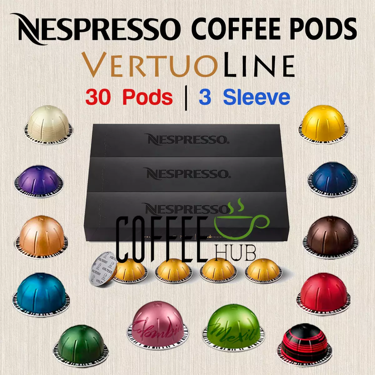 Nespresso Coffee Pods 10 Capsules VertuoLine Vertuo Line Barista Creations  1 Sleeve Single Serve Espresso NEW FLAVORS (10 Pods Caramel Cookie