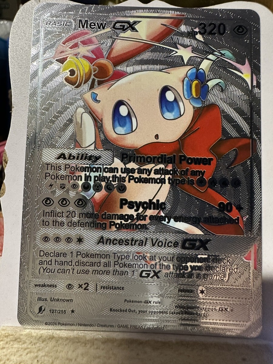 Mew Gx Silver Foil💥Fan Art💥Hp320 NM | eBay