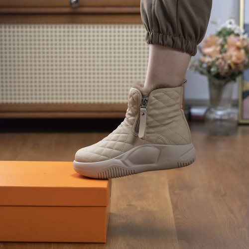 Cadena Invierno Botas de Nieve Mujer Tacón Grueso Botas de Nieve Planas Plataforma Zapatos Cálidos - Imagen 10 de 24