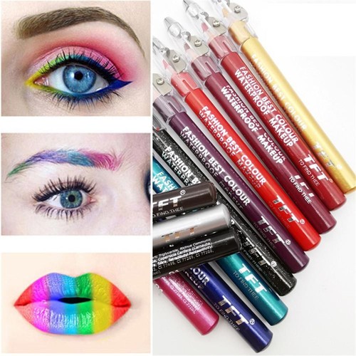 Pencil with Sharpener Eye Shadow&Liner Pen Highlighter Pigment Matte Waterproof - Picture 8 of 18