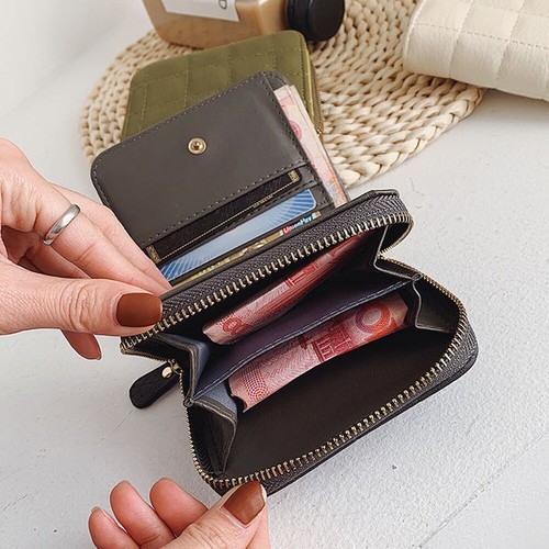 Unisex ID Credit Card Holder Leather Multi Pocket Wallet Pouch Zipper Coin Purse - Picture 3 of 10