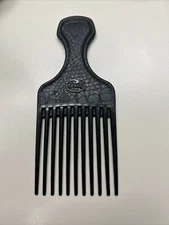 Vintage Goody Plastic Made in USA Black Textured Hair Pick Comb Lift 90’s 6.5”