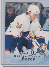 1995-96 Upper Deck Be a Player Die-Cut Auto Murray Baron #S158 Blues