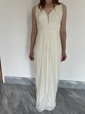 BCBG White Simple Wedding Long Dress Size Small