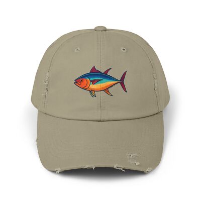 Unisex Distressed Hat Bluefin Tuna Fish Pop Art Nautical Beach