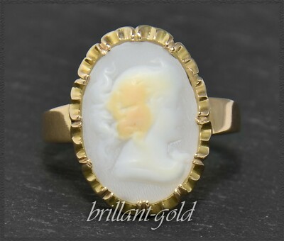 Damen 333 Gold Antik Ring mit Gemme, angefertigt um 1930