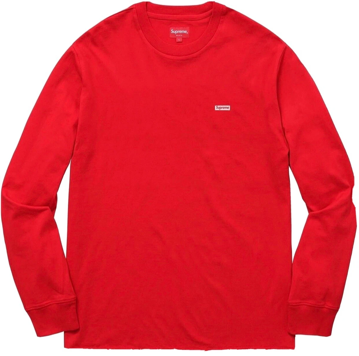 Supreme Large Red Metallic Box Logo L/S Tee | eBay