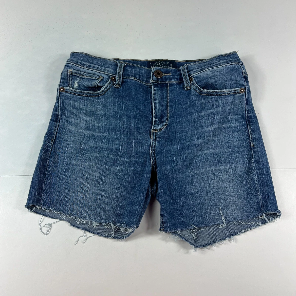 Lucky Brand Shorts Womens 6 Brooke Jegging Blue Fade Whisker Cut Off Denim  Jorts