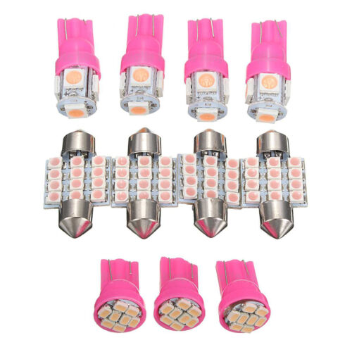 13x LED Lights Interior Package Kit Car Dome License Plate Lamp Bulb Pink Purple - Picture 14 of 19