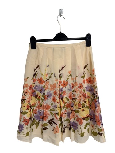 Norton McNaughton Petite Women's Cream Floral Asymmetrical Skirt Size 6P - Picture 9 of 12