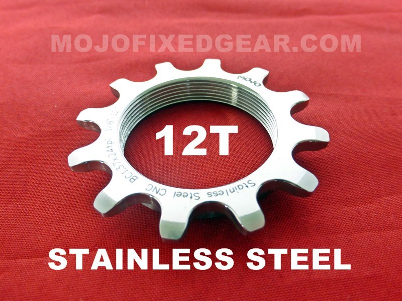 MOJO 12T FIXED GEAR COG STAINLESS STEEL TRACK 12 TOOTH 1/8 INCH