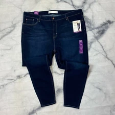 Levis Signature Mid Rise Skinny Jeans Plus Size 24 M Dark Wash Stretch 943540070