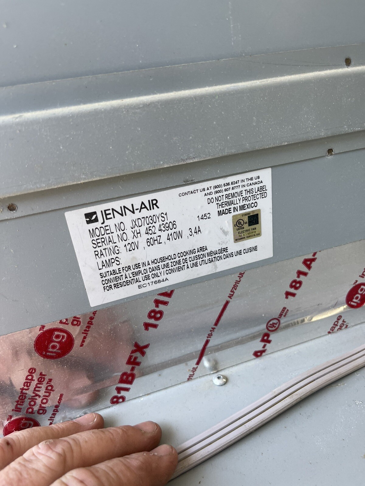 JennAir 30" Telescopic Downdraft System Stainless ModelJXD7030YS Hood