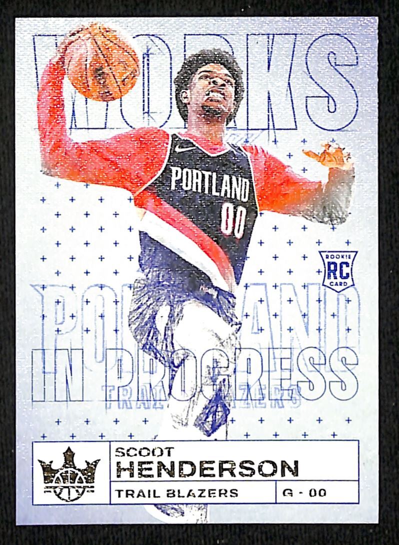 Scoot Henderson 2023-24 Panini Court Kings Works in Progress RC Portland Trail