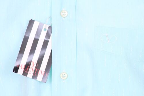 Valentino Negligee Herren Hemdblusenkleid Blau 15 3/4 40 IT NEU - Bild 3 von 6