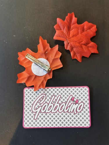 red Autumn Maple Leaf Hair Clip Festival, boho, 60's hippie summer of love - Picture 3 of 3