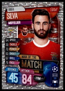 Details About Match Attax Champions League 19 20 Rafa Silva Benfica Man Of The Match No 272