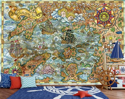 3D Painted World Map ZHUA947 Wallpaper Wall Murals Removable Self-adhesive Ann