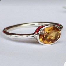 Citrine Gemstone 925 Sterling Silver Statement Women Ring Gift For Her B-174