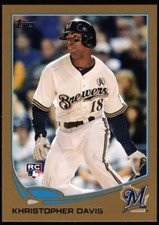 KHRIS DAVIS #11/62 MINT GOLD BORDER ROOKIE #360 RC SP 2013 TOPPS MINI ATHLETICS