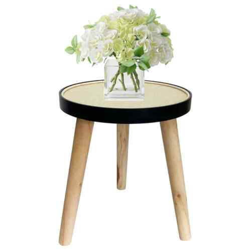 ROUND RATTAN TOP 3 LEGGED POTPLANT STAND / SIDE TABLE 30X34CM - Picture 1 of 4