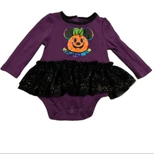 Disney Baby Disney Store My Little Pumpkin Skirted Bodysuit | Purple | 6-9 Mo