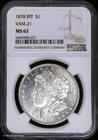 1878-P $1 8TF Morgan Silver Dollar NGC MS 62 | VAM-21 Uncirculated UNC