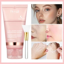 Collagen Night Wrapping Mask Overnight Wrapping Peel Off Natural Facial Mask 75g